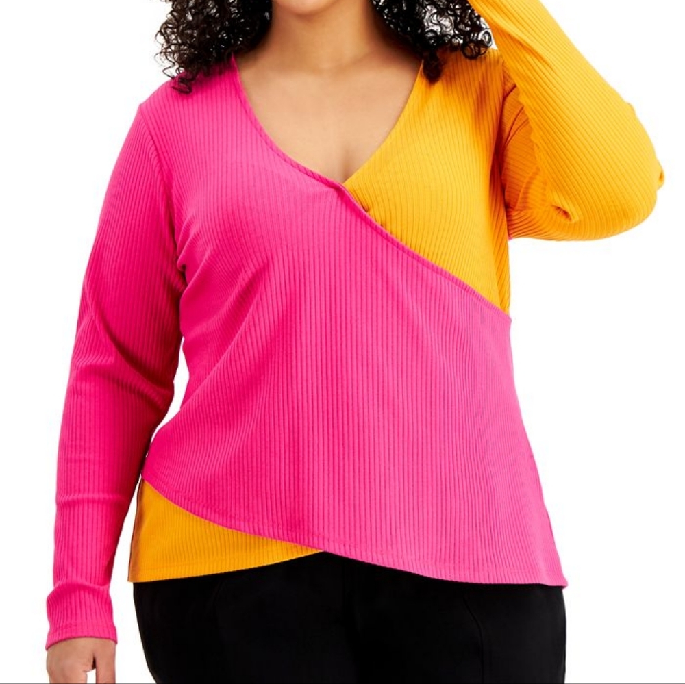 INC ribbed color block sweater